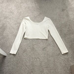 Brandy  Melville White Long Sleeve Crop Top
